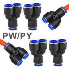 10pcs "Y" Type Pneumatic Joint Tee PY4 PY6 PY8 PY10 PY12 PY14 PY16 Outer Diameter 4 6 8 10 12 14 16mm Air Hose Fitting