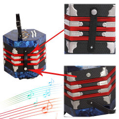 Concertina Accordion 20-Button 40-Reed Hexagon Accordion with Carrying Bag Button Accordion for Kids Children Beginners