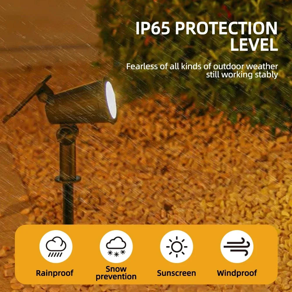 Description Picture 5 of item9 LEDs Solar Outdoor Spotlights IP65 Waterproof Spot Lights Brightness Adjustable Garden Backyard Patio Decorations