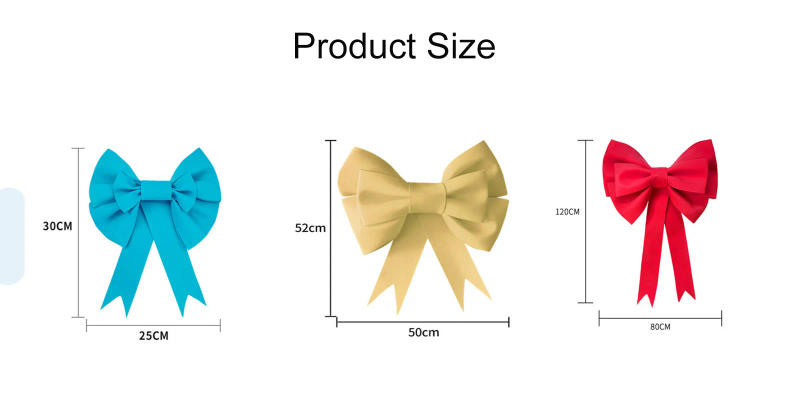 Description Picture 2 of itemChristmas Big Bow Holiday Indoor Outdoor Decoration Bow Xmas Tree Decoration Handmade Creative Christmas Tree Decoration Bow