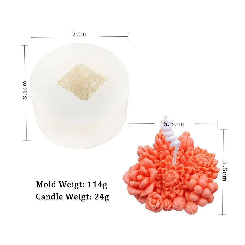Description Picture 6 of itemSucculent Flower Pot Silicone Mold DIY Flower Plant Gypsum Candle Making Resin Soap Mould Handmade Cement Clay Molds Home Decor