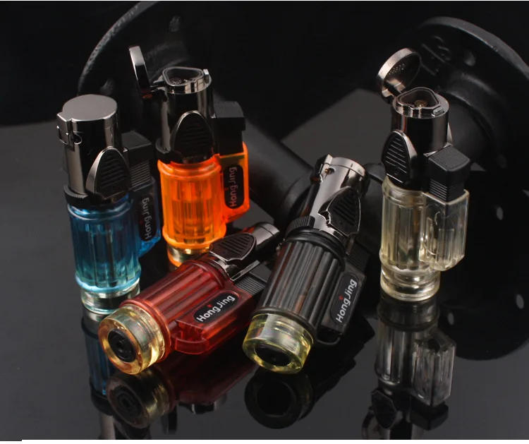 Description Picture 2 of itemVisible Gas Blue Flame Torch Turbo Lighter Spray Gun Electronic Lighter  Gas Lighter 1300C Butane Cigar Lighters Gadgets for Men