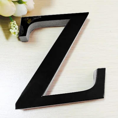 Description Picture 6 of item26 Letters DIY 3D Mirror Acrylic Wall Sticker Ornaments Black English Alphabet Decals Home Decor Wall Art Mural Party Decoration