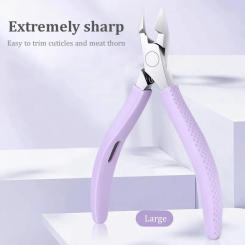 Nail Cuticle Trimmer Cuticle Nippers Scissors Cutter Remover Manicure Care Pedicure Tools Non-slip Silicone Handle