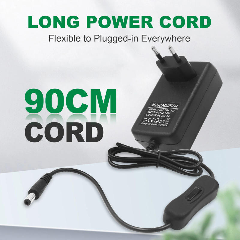 Description Picture 4 of item12V 1A 2A 3A Power Supply with Switch Power Adapter Charger EU/US/AU/UK Plug AC110-240V To DC12V LED Strip Lighting Adapter