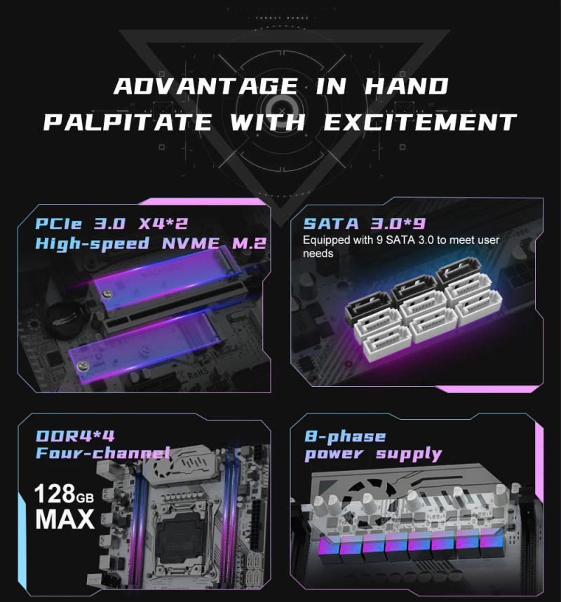 Description Picture 3 of itemMACHINIST X99 K9 D3 Motherboard Kit Set With Intel Xeon E5 2666 V3 CPU And DDR3 16GB RAM LGA 2011-3 Combo Quad channel memory