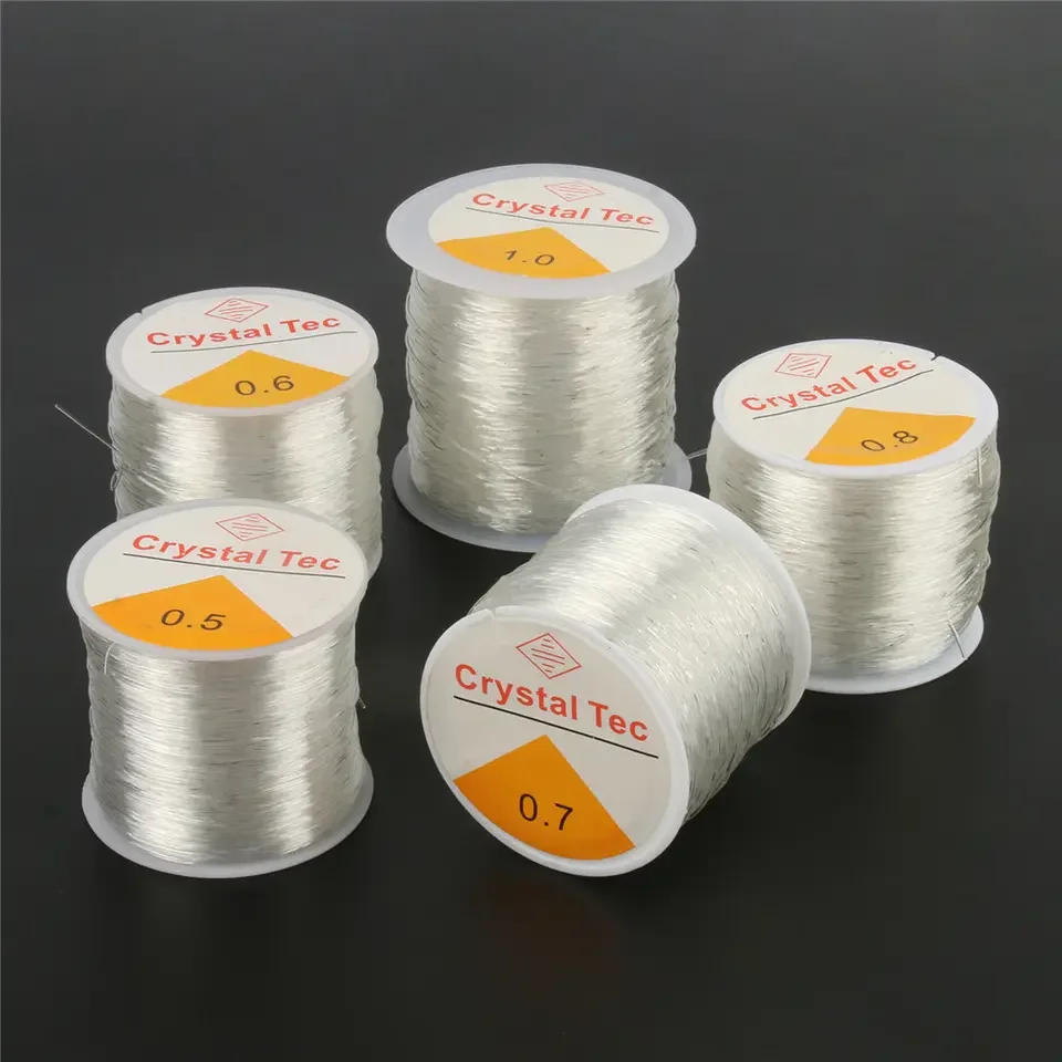 Description Picture 3 of item100M Transparent Elastic Crystal Line DIY Beading String Stretch Cords Jewelry Necklace Bracelet Making Rope Home Sewing Threads