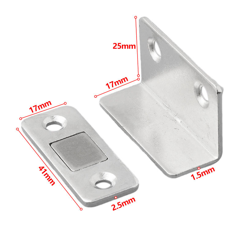 Description Picture 6 of item1Pc Cabinet Catch Latch Perforation-free Thin L-shaped Invisible Strong Magnetic Suction Sliding Door Closer Door Cupboard Touch