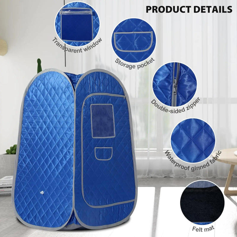 Description Picture 6 of itemLightweight Portable Steam Sauna Set with Steamer and Chair Fodable One Person Pop Up Sauna Tent for Home Spa