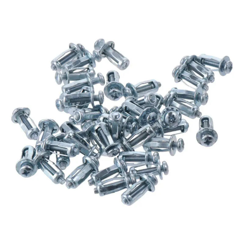 Description Picture 2 of item1/50Pcs 0.79'' in Length M4 Jack Nut Carbon Steel Silver Petal Nuts Expansion Anchors Thin Panel Installation