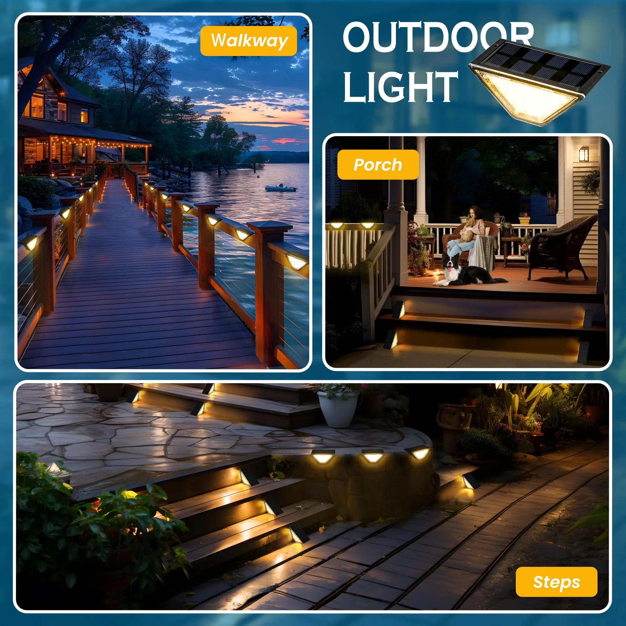 Description Picture 4 of itemZILVIX 1-8 PCS Solar Step Lamp Outdoor Waterproof LED Stairs Outdoor Solar Step Lamp Solar Deck Decoration Stair Patio Lamp