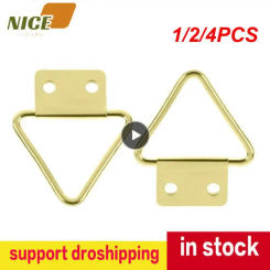 1/2/4PCS Golden Triangle Double Hole Hanging Picture Frame Hardware Hook Home Decor Wall Mount Hanger Hook Ring Iron 3.2 X