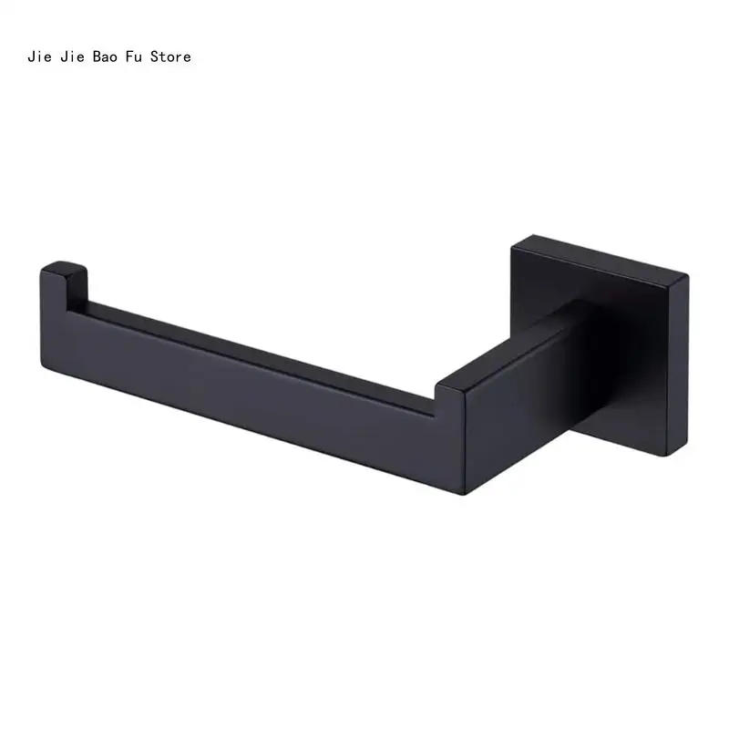 Description Picture 5 of itemE8BD Durable Black Hand Towel Holder Rack Versatile Black Organizer Rack with Hook for Toilet Paper Kitchen Paper and More