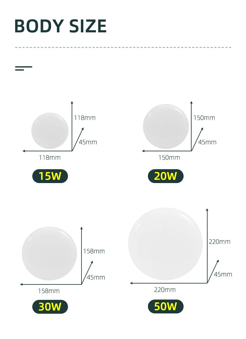 Description Picture 3 of itemModern Ceiling Light LED Ceil Light 15W 20W 30W 50W Led Ceiling Lamp for Living Room Bedroom Kitchen Indoor Lighting Fixture