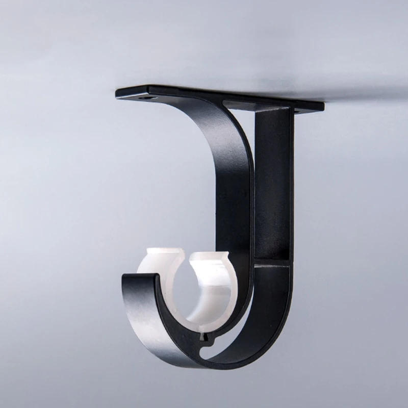 Description Picture 6 of item2pcs Window Drapery Ceiling Hanging Holder Wall Curtain Rod Bracket Set Fits 1 inches Rod