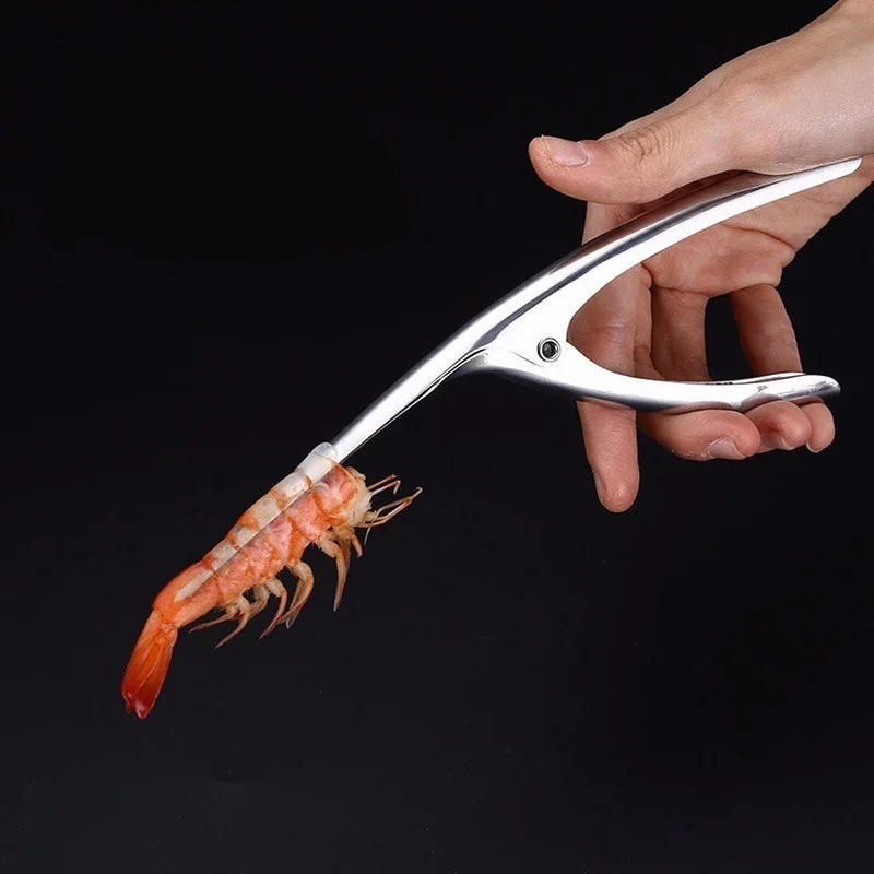Description Picture 4 of itemKitchen Appliance Stainless Steel Shrimp Peeler Prawn Peeler Line Cutter Cleaning Shrimp Line Fishing Lobster Peel Seafood Tools