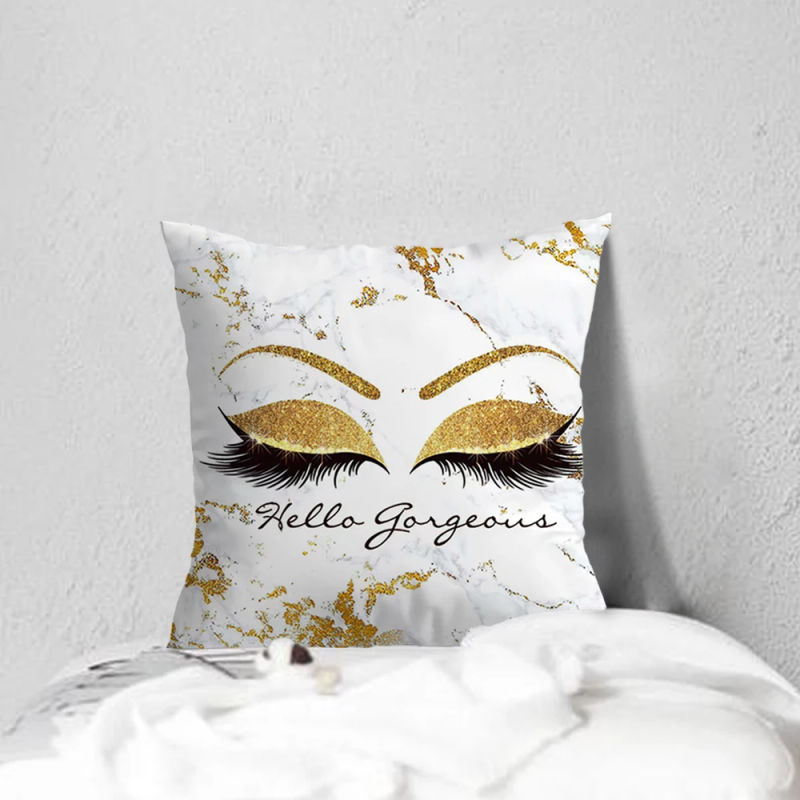 Description Picture 5 of item1PC Non Core Ins Style Beauty Makeup Eyelash Peach Skin Pillow Case Square Pillow Case Sofa with Pillow Case for Home Use