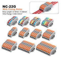 Quick Wire Cable Connectors With Fix Hole Universal Compact Wiring Terminal Block For Home Docking Electrical Connection