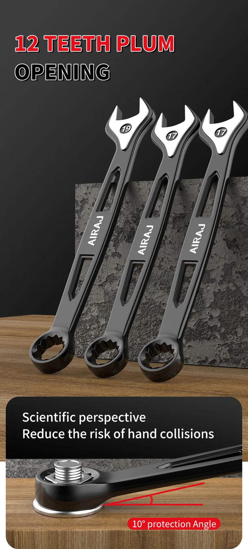 Description Picture 6 of itemDual-Ended Wrench, Ratchet Wrench, Industrial Grade, Hardware Tool, Auto Repair Universal Wrench