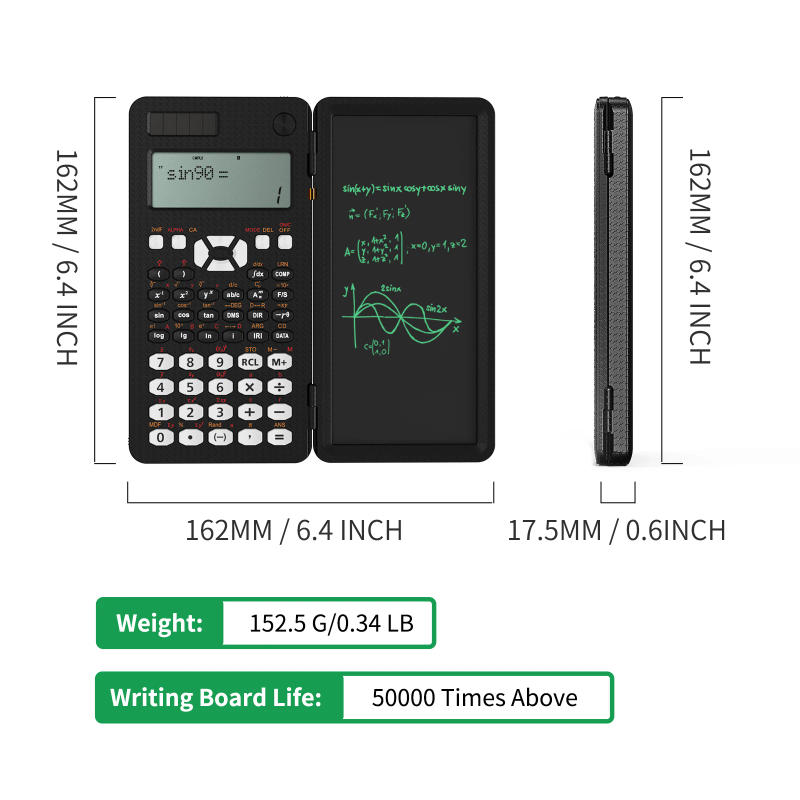 Description Picture 5 of itemScientific Calculator with Writing Tablet 991MS 349 Functions Engineering Financial Calculator for School Students Office 2022