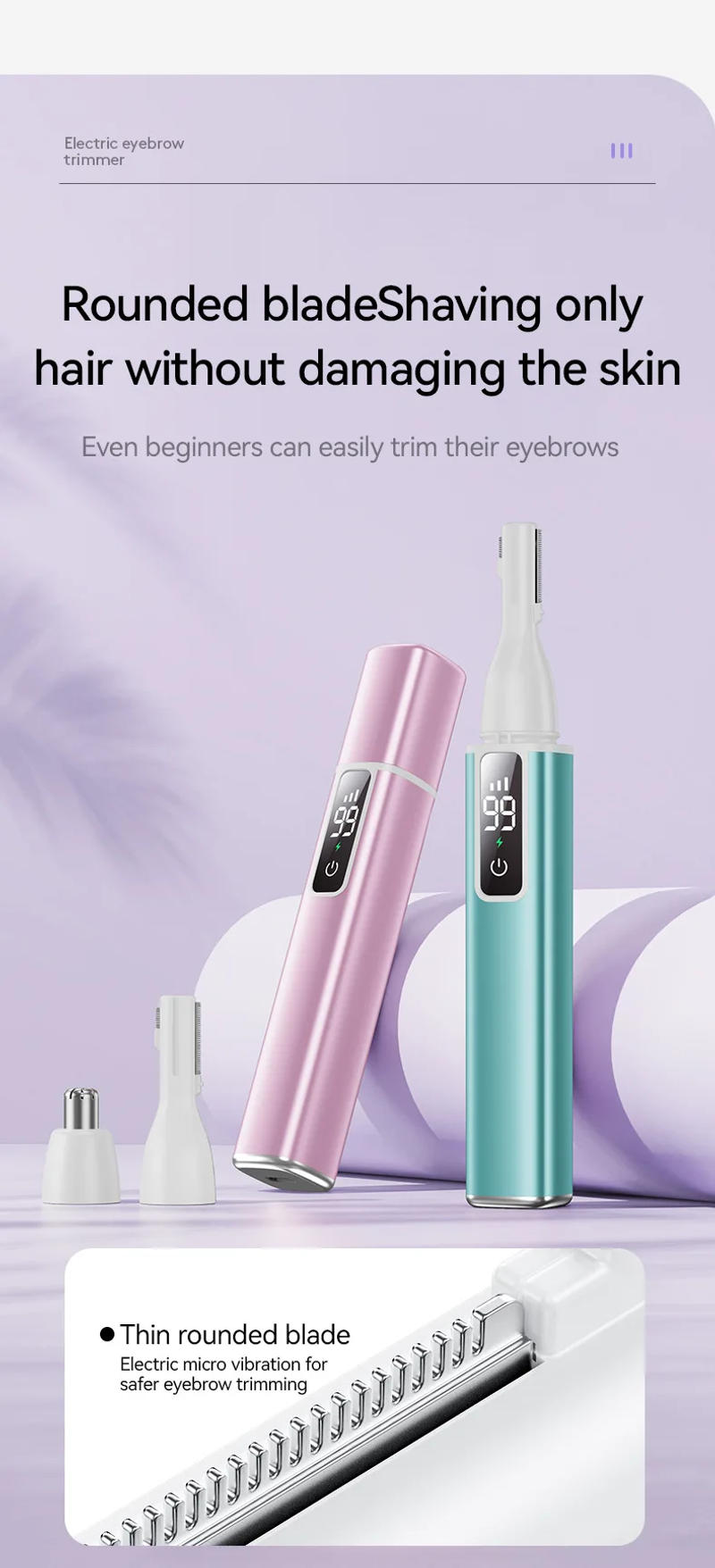 Description Picture 5 of itemXIAOMI New Electric 2 in 1 Eyebrow Trimmer for Women Nose Hair Trimmer Automatic Shaver, Hair Removal, Shaving Trimming Clipper