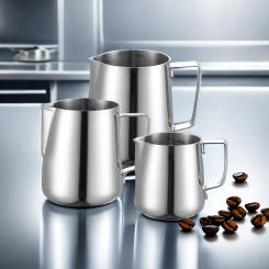 Milk Creamer Frothing Pitcher With OZ/ML Scale Stainless Steel Espresso Cup Milk Creamer Coffee Cup Jug 350/600/900ml Latte Art