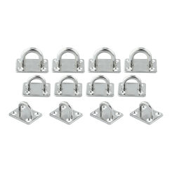 1Pc 5/6/8mm 316 Stainless Steel Square Pad Eye Plate Shade Ring Loop Hook Wall Mount Sail Boat Kayak Yacht Sunshades Accessories