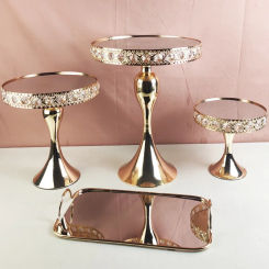Metal Mirror Display Tray Home Dessert Cake Luxury Golden Storage Craft Desktop Living Room Decoration New
