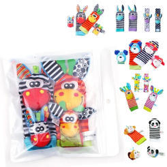 Cute Stuffed Animals Baby Rattle Socks Wrist Baby Rattles Newborn Toys Make Sounds Games For Babies accesoire bebe naissance