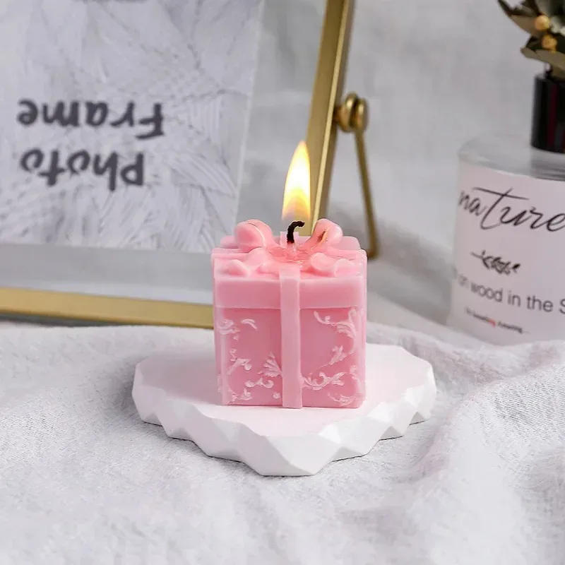 Description Picture 5 of itemDIY Christmas Candle Molds for Candle Making Christmas Gift Box Scented Candle Mold Bow Gift Box Fondant Silicone Mold Decor