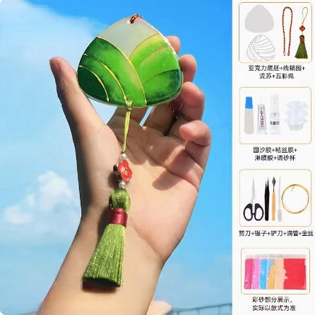 Description Picture 5 of itemCloisonne filigree enamel painting diy handmade material package to make intangible cultural heritage bookmark pendant gift
