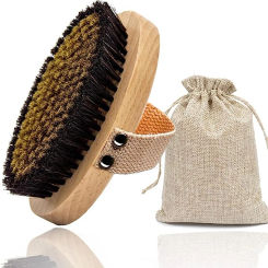 Natural Beech Bristle Brush Bath Brush Meridian Dredging Body Beech Wood Dry Brush Exfoliatin Massage Control Blood Circulation