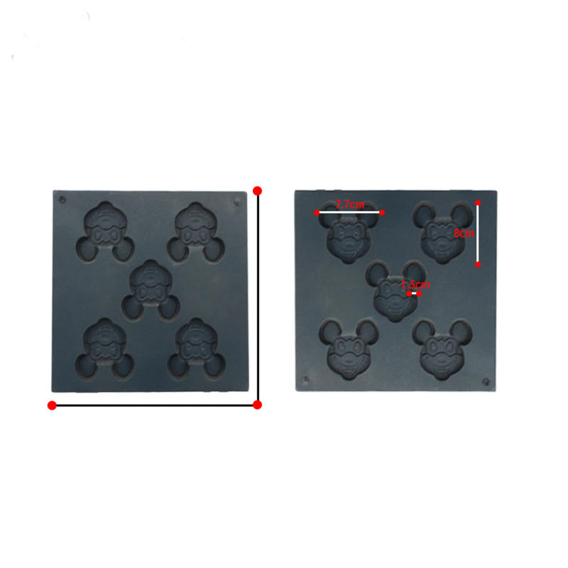 Description Picture 4 of item2000W Electric Commercial Cartoon Waffle Maker | Cat & Bunny Shaped Plates · 110V/220V Dual Voltage · Adjustable Thermostat · No