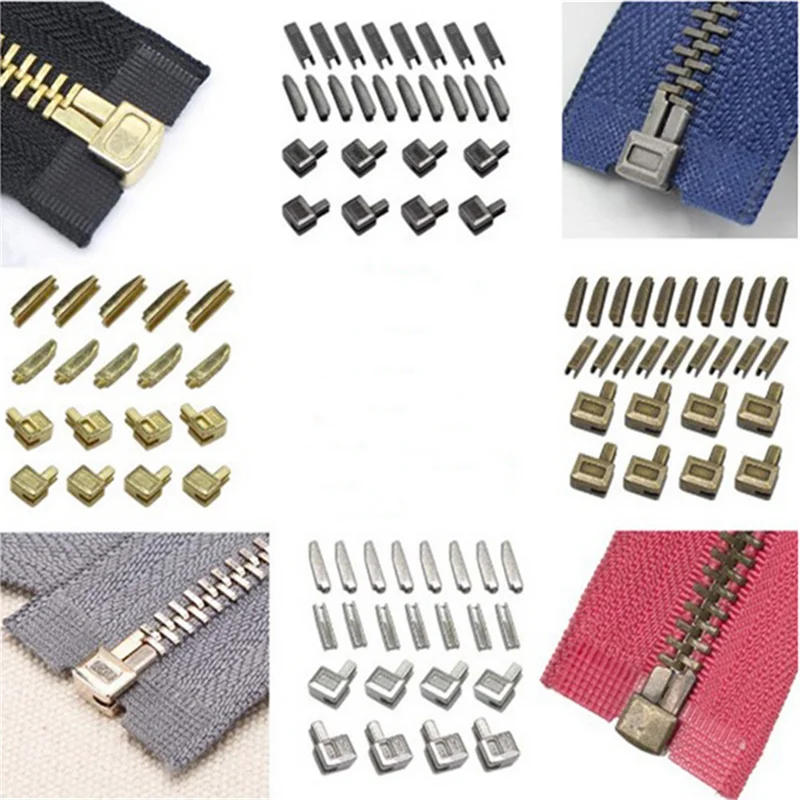 Description Picture 5 of item10 Sets 3# 5# 8# Metal Zipper Latch Slider Retainer Insertion Pin Zipper Bottom Zipper Stopper for Metal Zipper Repair
