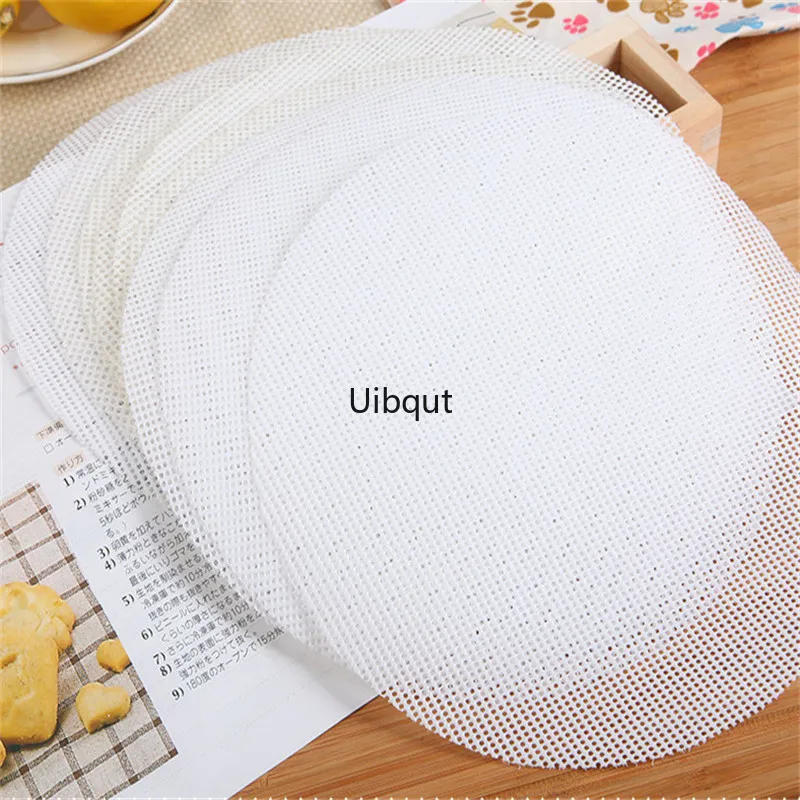 Description Picture 4 of itemwhite Round Dumplings bamboo steamer Mat paper Silicone Non Stick Pads Buns Baking Pastry Dim Sum Mesh mat Cooking Accessories