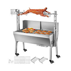 Rotisserie BBQ Grill Charcoal Stainless Steel Pig Lamb Hog Roast Machine Lamb Roasting Oven Rotary Grill With Motor For Barbeque