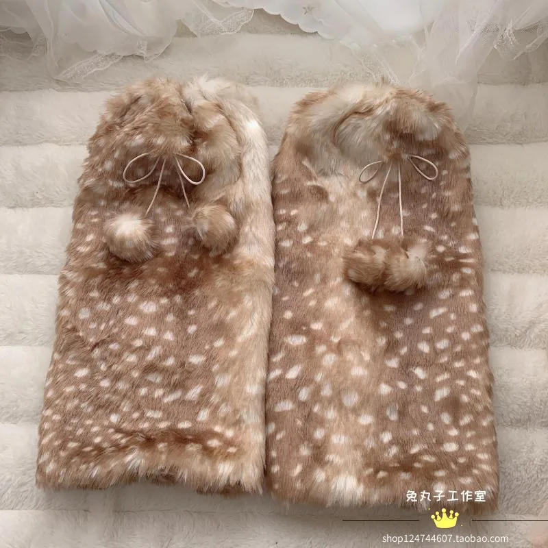 Description Picture 6 of itemChristmas Gift Warm Calf Cover Women's Sweet Cool Deer Pattern Plush Leg Warmers Plush Jk College Style Student Thigh High Socks