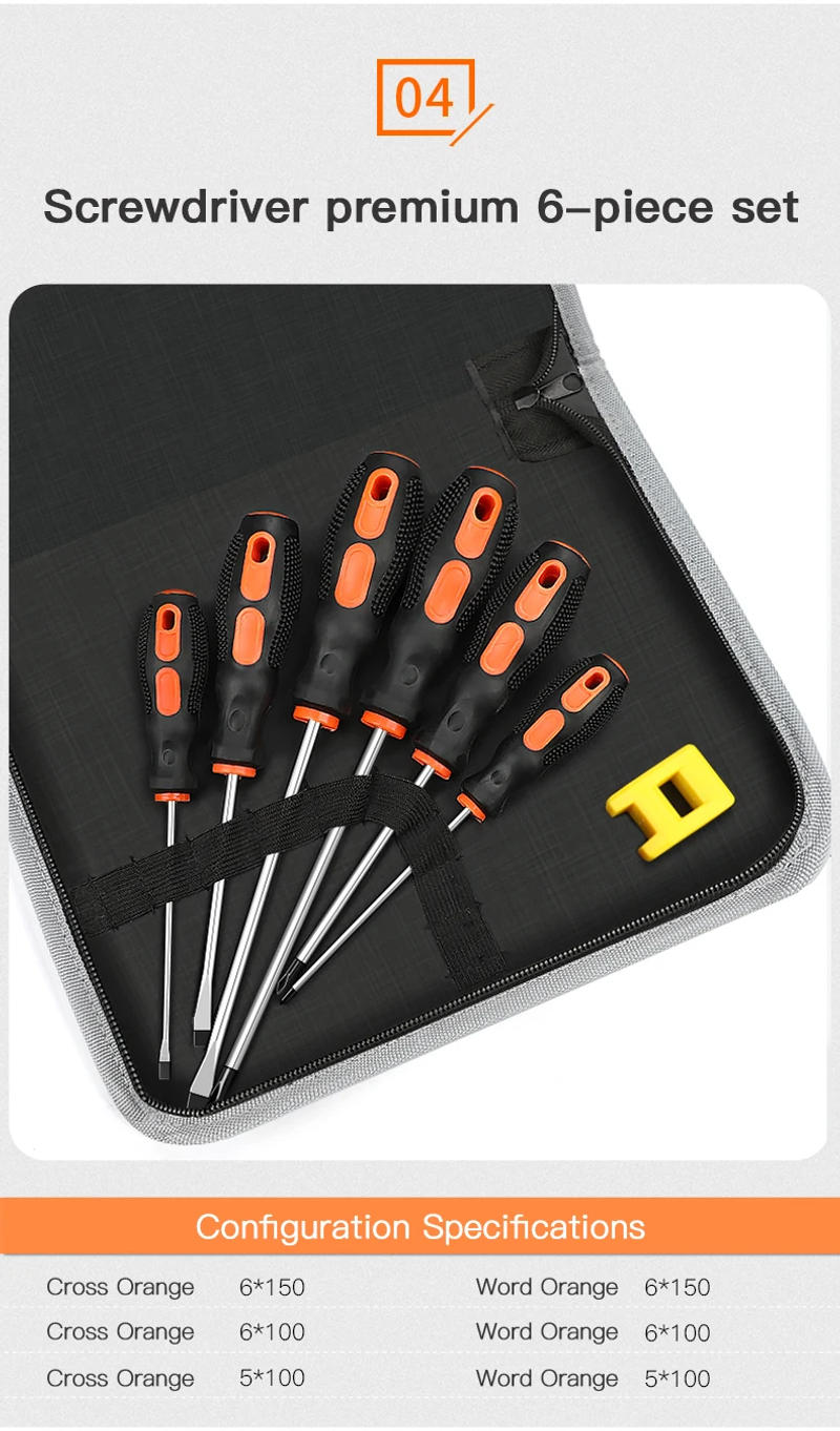 Description Picture 3 of itemAIRAJ 6-Piece Insulated Screwdriver Set Multifunctional Appliance Parts Repair Tool One Word Cross With Magnetizer and Storag