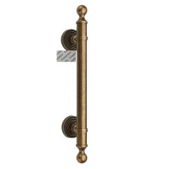 1Piece 45CM Long Antique Brass Wooden Entry Door Bar Pull With Ball Crown Finial