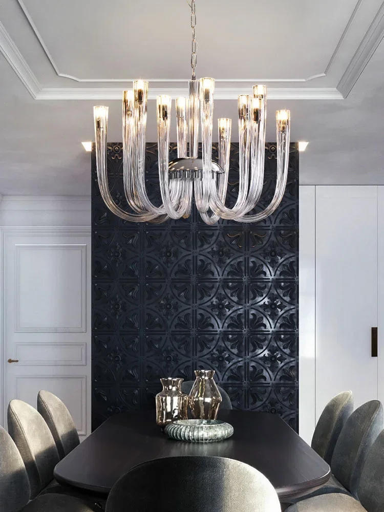 Description Picture 4 of itemModern LED Glass Luxury Crystal Chandelier European Style Pendant Light Home Decor for Living Room Hall Restaurant Bedroom