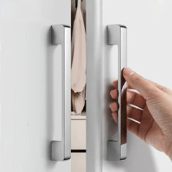 Modern Door Handles Kitchen Cabinet Handles and Knobs Silver Furniture Hardware Wardrobe Cupboard Handle Drawer Pulls