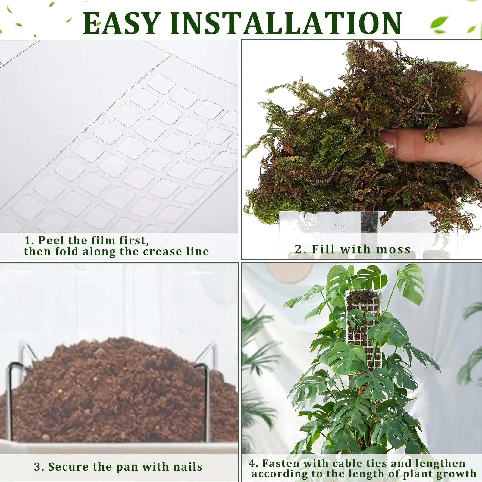 Description Picture 6 of itemMoss Pole Plastic Plant Stand Indoor Climbing Plants Guardian Tutors Pot Moss Stick For Plants Growth Garden Support Accessories