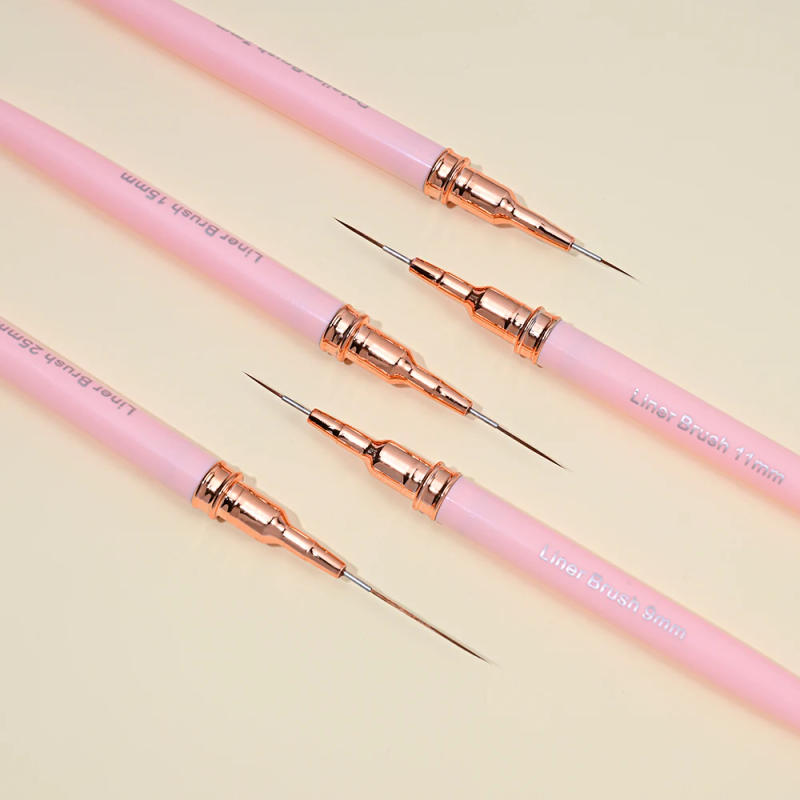 Description Picture 4 of item5Pcs/Set Professional Nail Art Line Brushes with Pen cap Elongated Lines Striping Drawing UV Gel Manicure Design Painting Tools