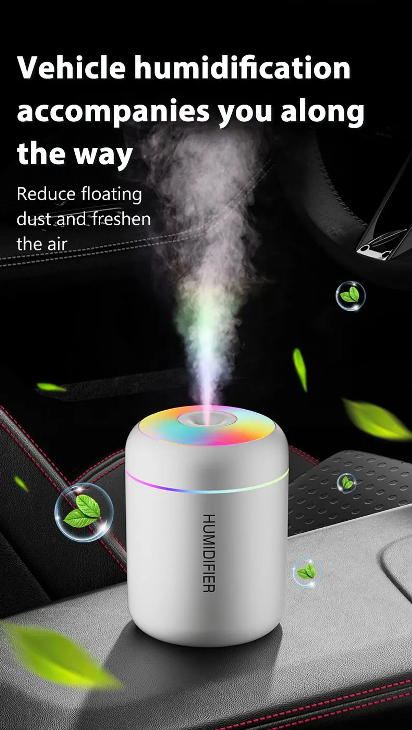 Description Picture 5 of item180ML Mini Air Humidifier USB Electric Aroma Diffuser Essential Oil Purifier Aromatherapy Mist Maker Lights For Car Home Bedroom