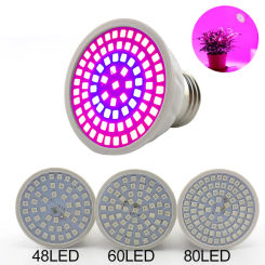 10pcs 60 80 LED Plant Grow Light bulb phyto Lamps  Fitolamp Indoor Greenhouse Growbox tent growing lighting For Hydro Growbox