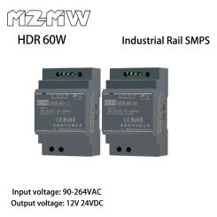 HDR DIN Rail Switching Power Supply Series 60W AC To DC 100-240VAC 12V 24VDC Lighting Adapter Industrial Transformer