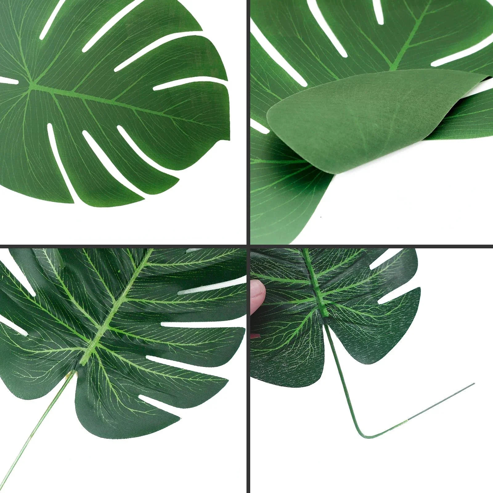 Description Picture 4 of item10PCS Tropical Palm Leaves Summer Monstera Artificial Silk Turtle Leaves for Home Hawaiian Luau Beach Wedding Party Decor