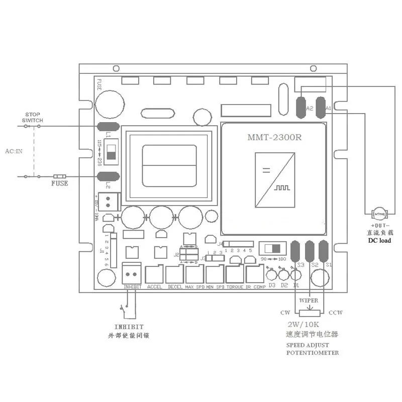 Description Picture 6 of itemAdjustable AC220V Input 180VDC Output DC Motor Speed Controller brushed dc motor controller 375w 750w 0.75hp 1hp for pmdc motor