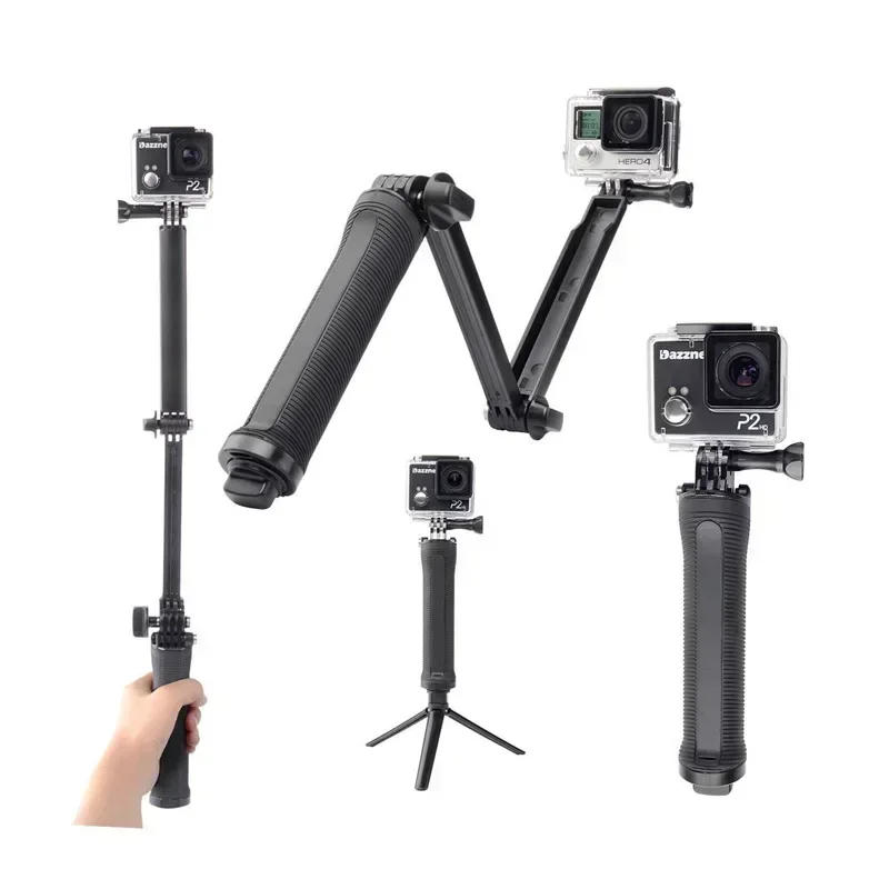 Description Picture 6 of itemFor GoPro Hero 11/10/9/8/DJI Osmo Action 3 Sports Camera Triple Folded Arm Selfie Stick Tripod Extension Bracket Accessories