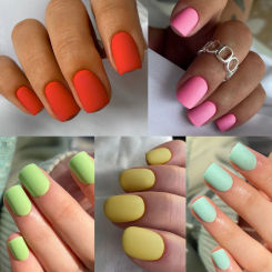 Frosted Solid Color Detachable Nail Art Summer Colored Short Fake Nails Wearable Finished False Nails Press on Nails with Glue